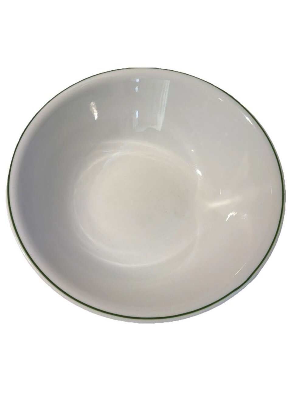 Corelle Corning Ware Large Serving Vegetable Bowl 10" Green Rim Spring Meadow